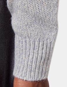 Light Grey Flat Lay Zip Neck Jumper