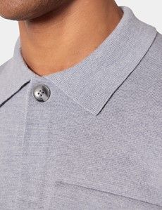 Light Grey Knitted Overshirt - Machine Washable