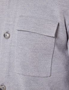 Light Grey Knitted Overshirt - Machine Washable