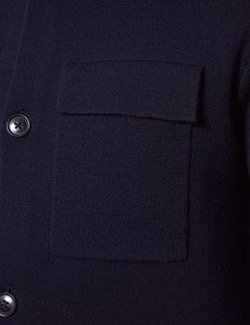 Navy Knitted Overshirt - Machine Washable