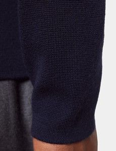 Navy Knitted Overshirt - Machine Washable