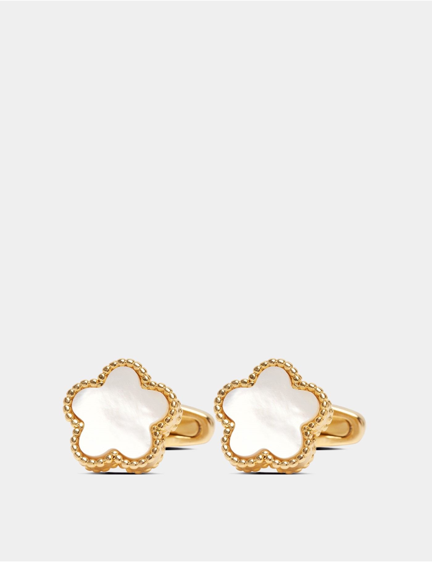 White & Gold Flower Cufflinks