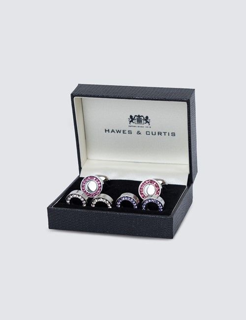 Assorted Crystal Cufflink Set