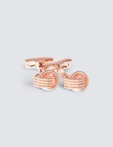 Women's Rose Gold Beaded Knot Cufflink