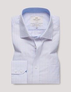 Non-Iron Red & Blue Check Classic Shirt - Contrast Detail & Breast Pocket-preview1