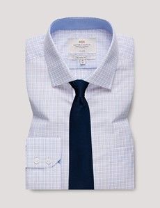 Non-Iron Red & Blue Check Classic Shirt - Contrast Detail & Breast Pocket-preview2