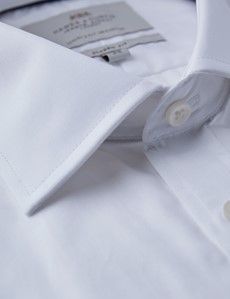 White Poplin Classic Fit Shirt with Chest Pocket