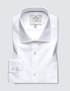 White Poplin Classic Fit Shirt with Chest Pocket-preview1