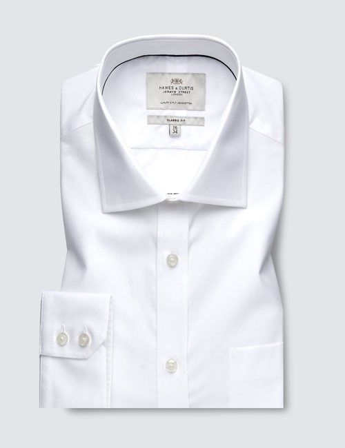White Poplin Classic Fit Shirt with Chest Pocket-preview