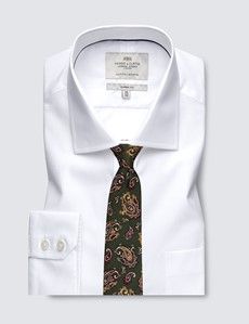 White Poplin Classic Fit Shirt with Chest Pocket-preview2