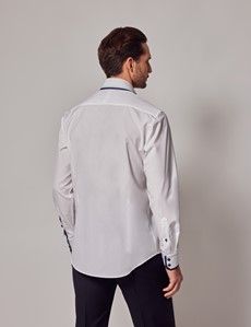 White & Navy Slim Shirt - Button Down Collar - Limited Edition-preview4