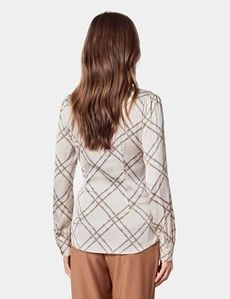 Cream & Gold Chains Pussybow Blouse