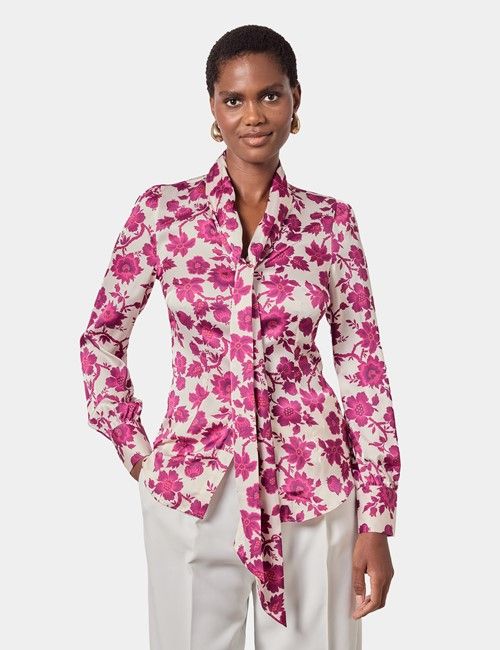 Women's Executive Light Blue Twill Fitted Shirt - Double Cuffs