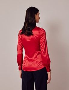 Red Pussybow Blouse
