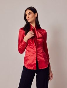 Red Pussybow Blouse