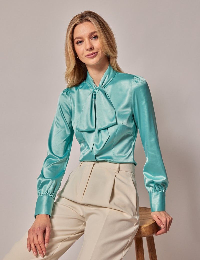 Aqua blue blouse on sale