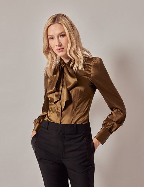 Women’s Satin Blouses & Shirts | Hawes and Curtis