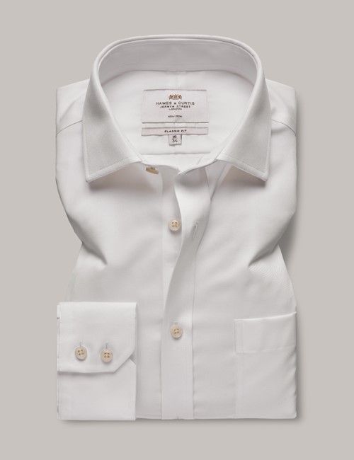 White Classic Twill Shirt - Breast Pocket-preview