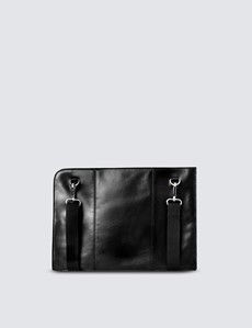Men's Black Leather Document Holder-preview2