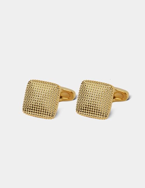 Gold Square Textured Cufflinks