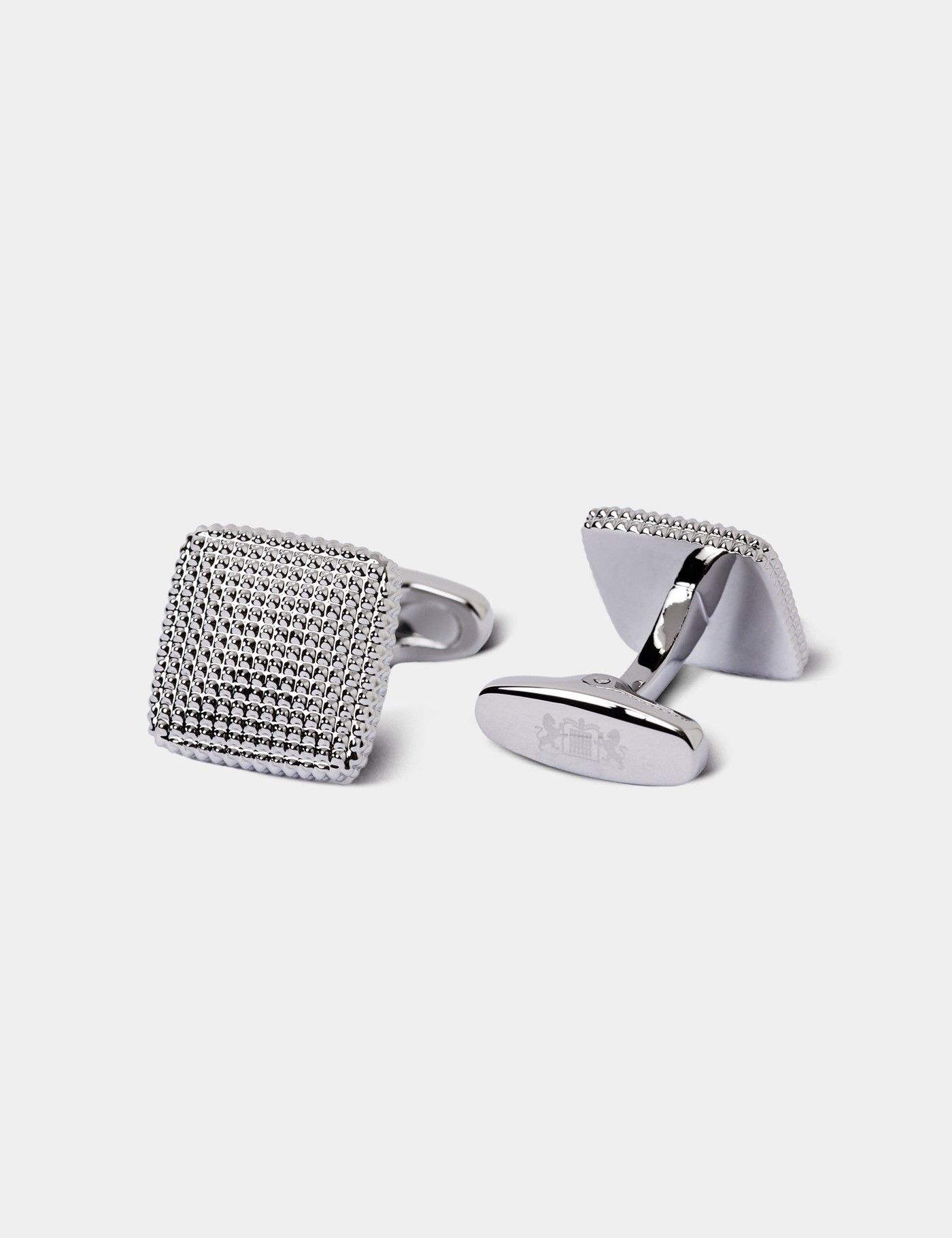 Silver Square Textured Cufflinks-preview