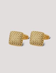 Gold  Square Textured Cufflinks