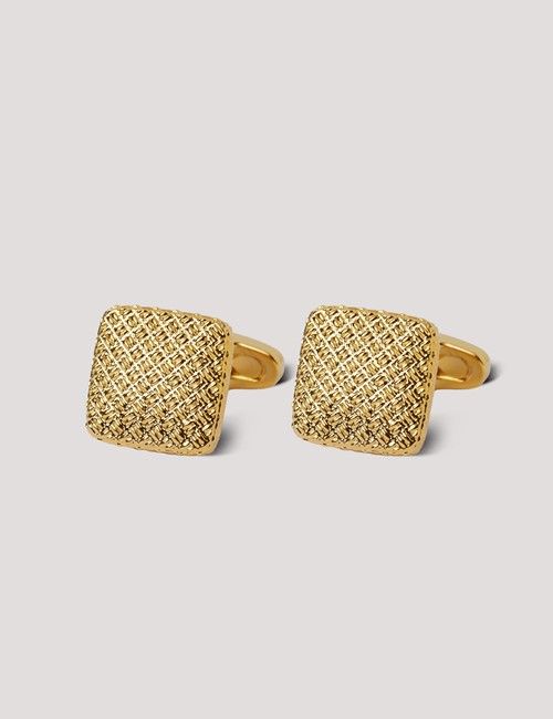Gold  Square Textured Cufflinks
