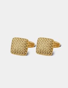 Gold  Square Textured Cufflinks