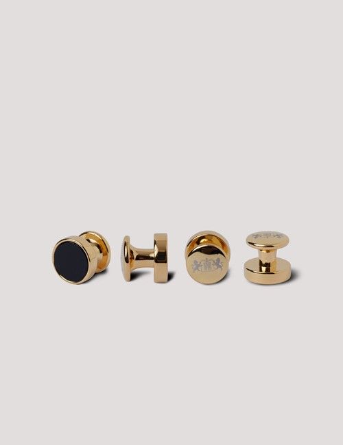 Gold Dress Stud Set - Black Onyx Detail-preview