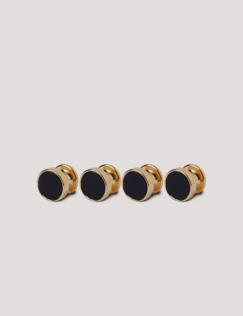 Gold Dress Stud Set - Black Onyx Detail