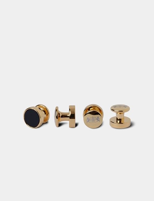 Gold Dress Stud Set - Black Onyx Detail-preview