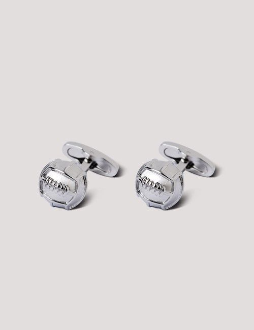 Silver Football Cufflinks
