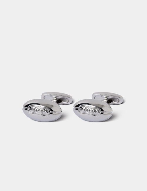 Silver Rugby Ball Cufflinks