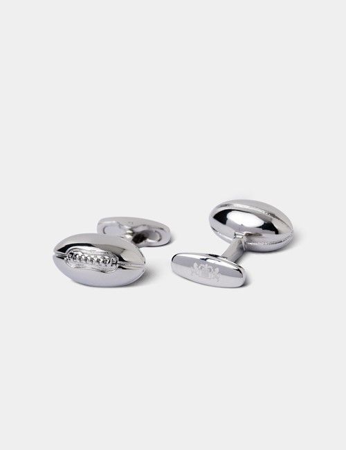 Silver Rugby Ball Cufflinks-preview