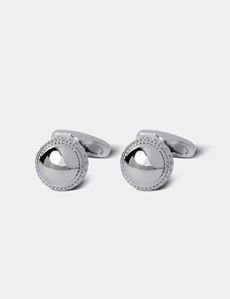 Silver Cricket Ball Cufflinks
