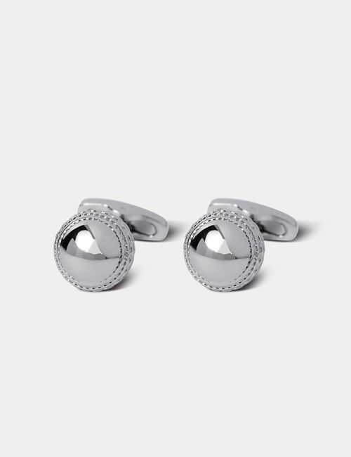 Silver Cricket Ball Cufflinks