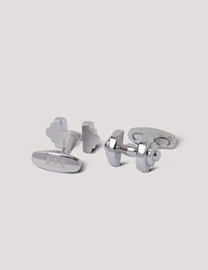 Silver Dumbbell Cufflinks-preview1