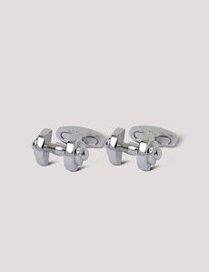 Silver Dumbbell Cufflinks