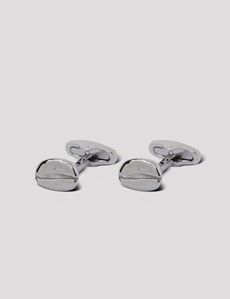 Silver Coffee Bean Cufflinks