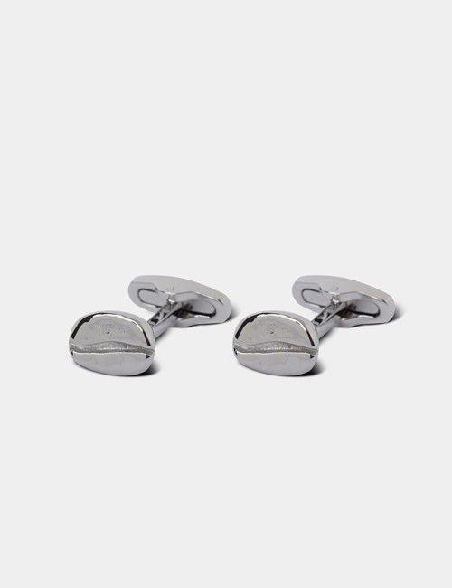 Silver Coffee Bean Cufflinks