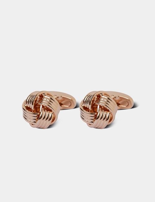 Rose Gold Wire Knot Cufflink