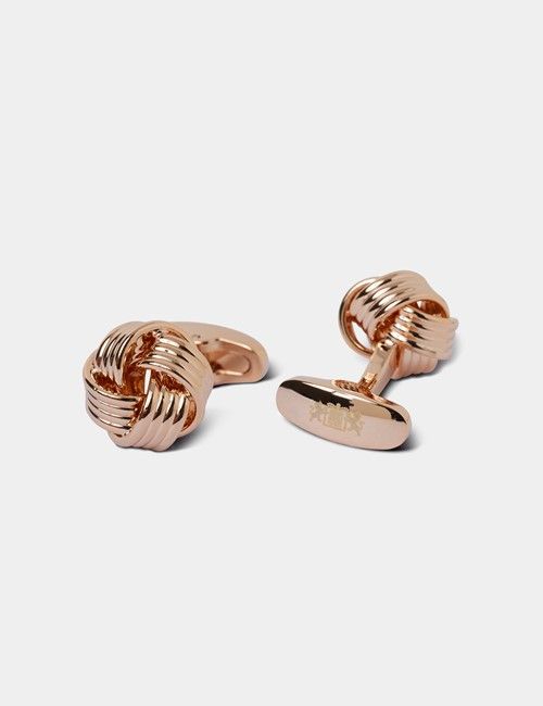 Rose Gold Wire Knot Cufflink-preview