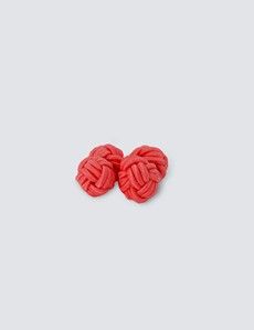 Red Silk Knot Cufflinks
