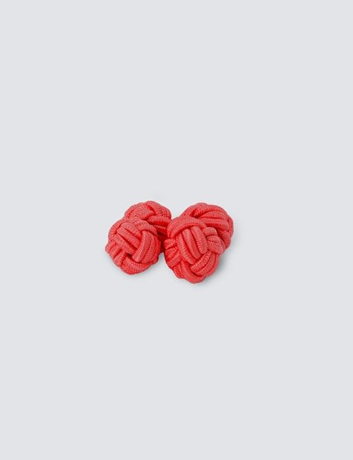Red Silk Knot Cufflinks