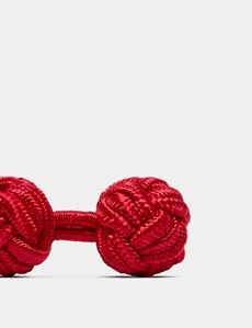 Red Silk Knot Cufflinks-preview1
