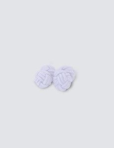 White Silk Knot Cufflinks