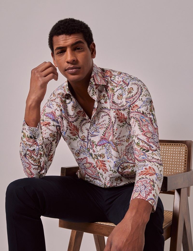 Paisley dress shirt mens on sale