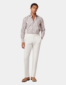 Slim Fit White & Burgundy Paisley Curtis Shirt