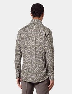 Slim Fit Green & Black Paisley Curtis Shirt
