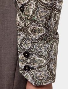 Slim Fit Green & Black Paisley Curtis Shirt